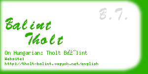 balint tholt business card